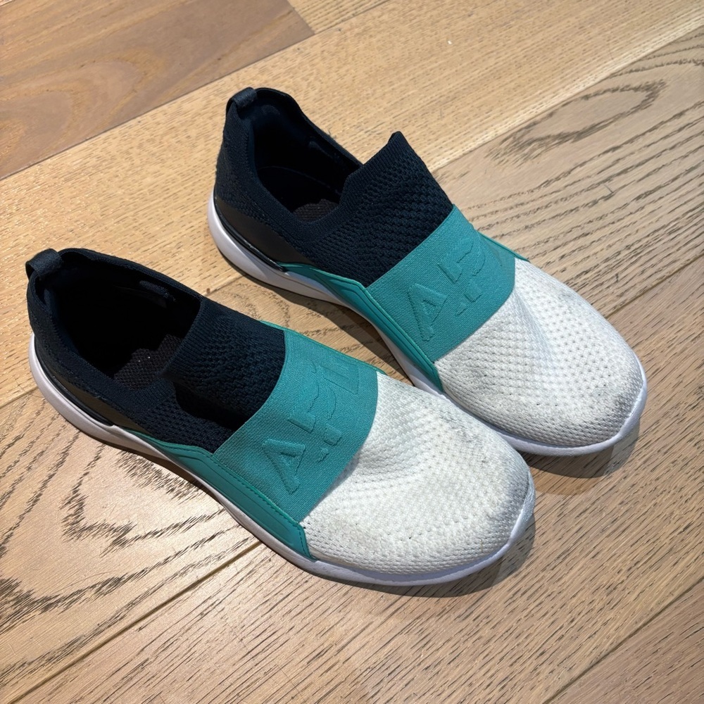 APL Techloom Bliss Teal and White Slip-On Sneakers